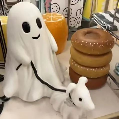 2024 Halloween Ghost Walking Dog Statue👻