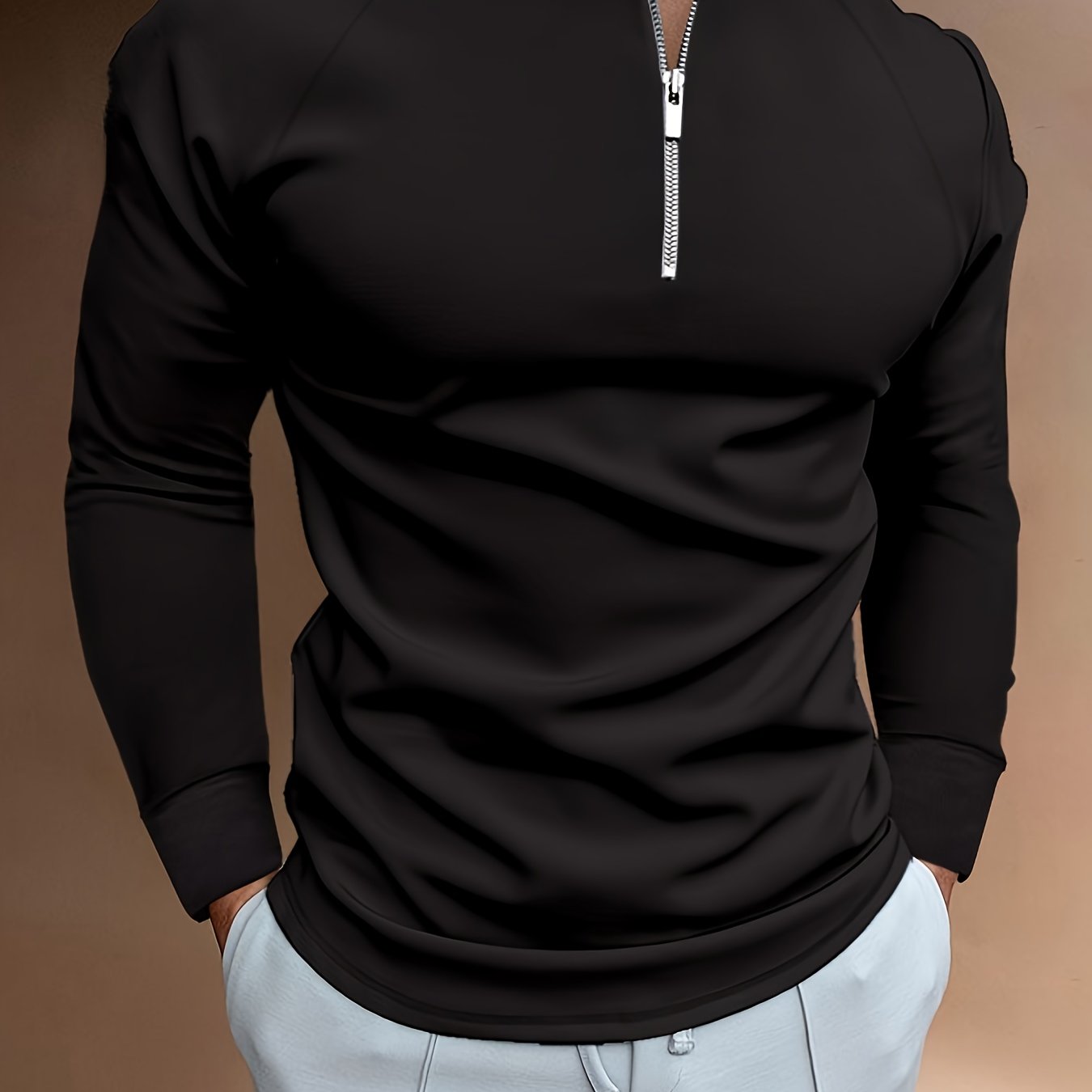 Stand collar casual fashion tops for men casual wear