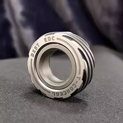 Dual Function Stainless Steel Motorcycle Tire Fidget Ring