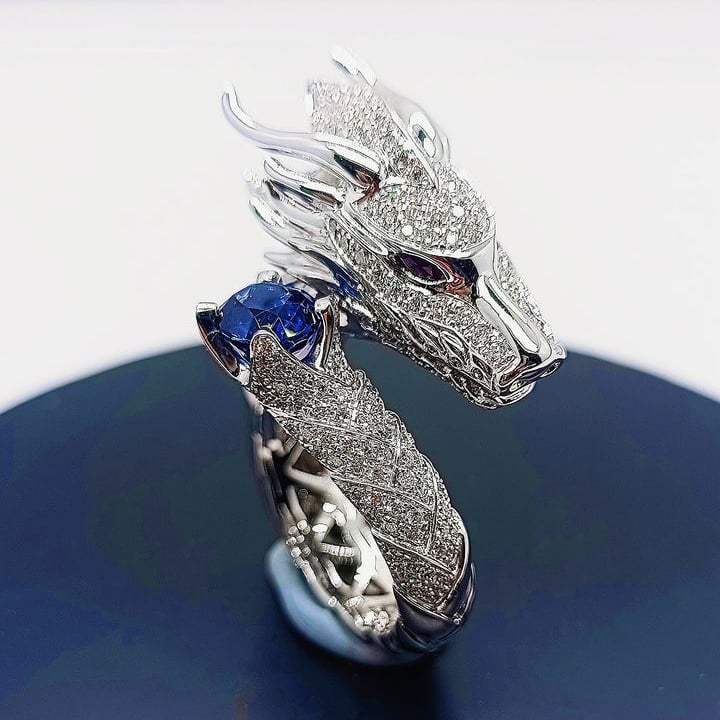 Handmade Silver Dragon Ring