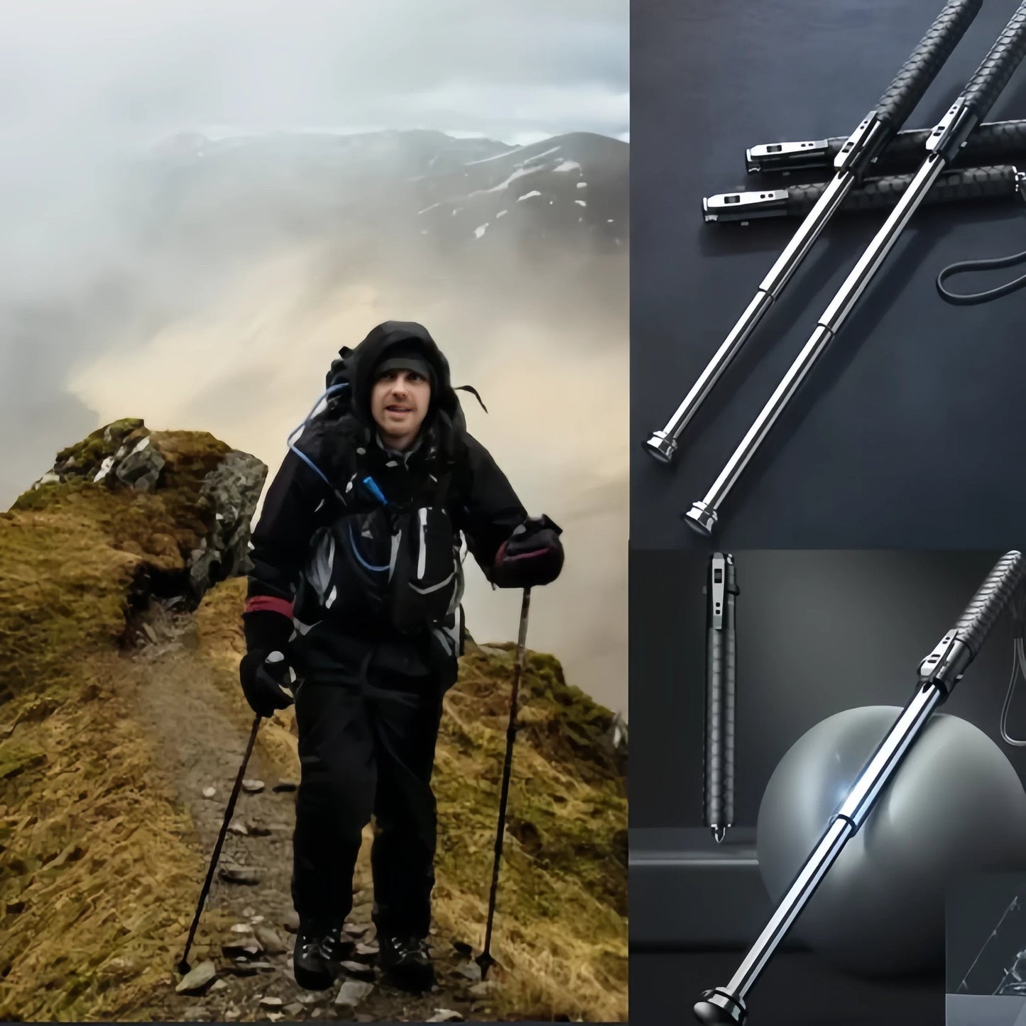 Enhanced Automatic Retractable Self-Defense Hiking Stick