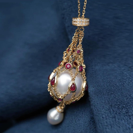 Pearl & Gemstone Lavalier Pendant