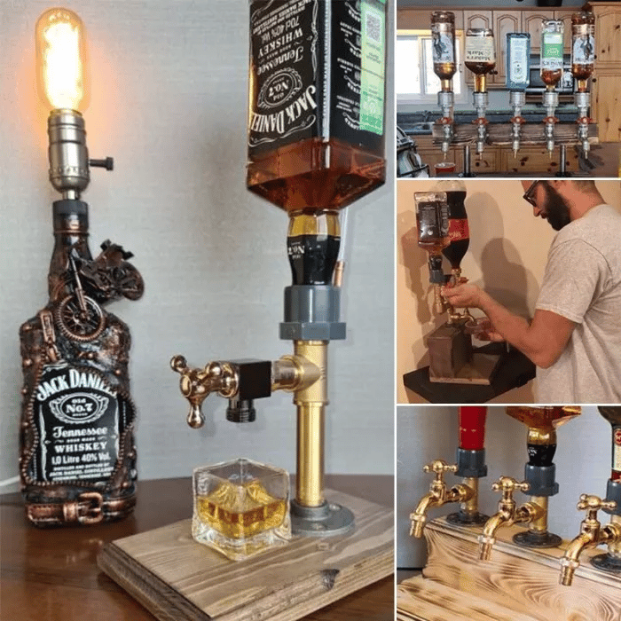 Liquor Alcohol Whiskey wood Dispenser