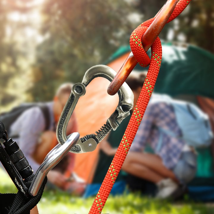 Novel Skull Carabiner with Articulated Cervical Column Clasp