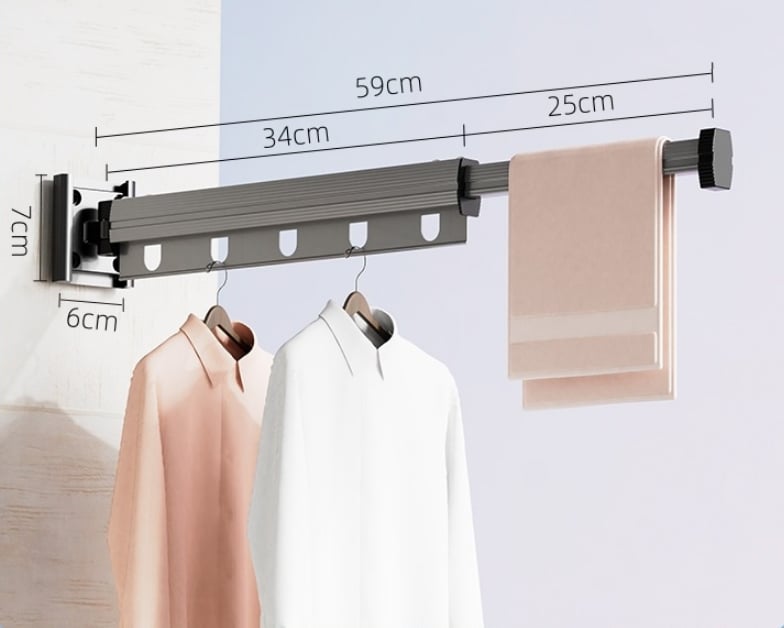 Suction Cup Wall Mount Folding Clothes Drying Rack