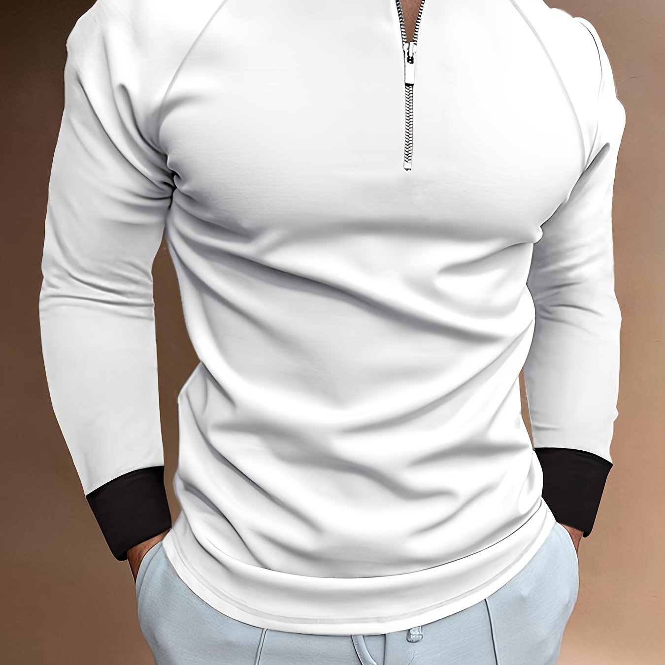 Stand collar casual fashion tops for men casual wear