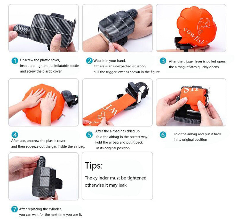 Wading activities anti-drowning life-saving bracelet inflatable airbag life jacket fast floating bracelet wristband bracelet