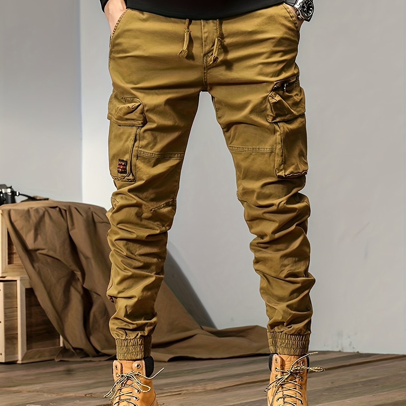 Simple and versatile high street design loose wear-resistant workwear casual pants