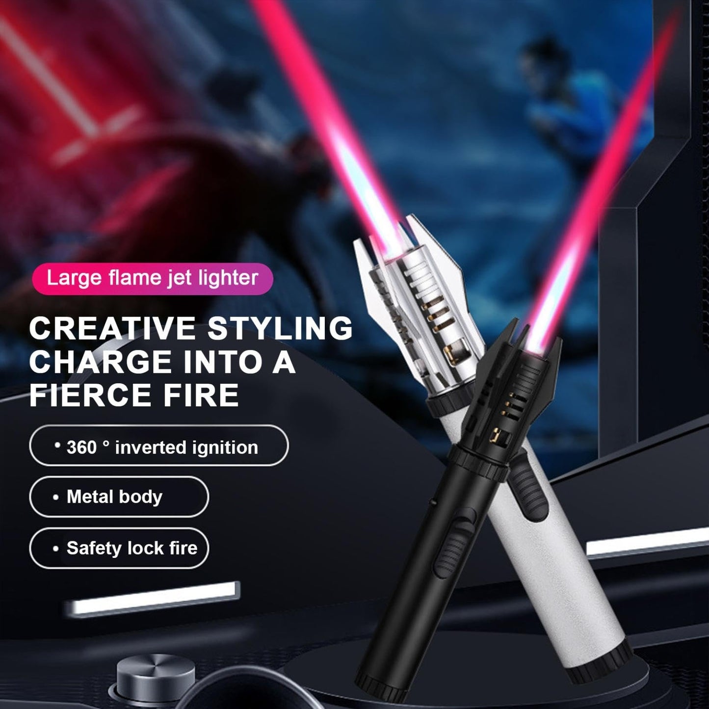 Windproof Lightsaber Torch Flame Lighter