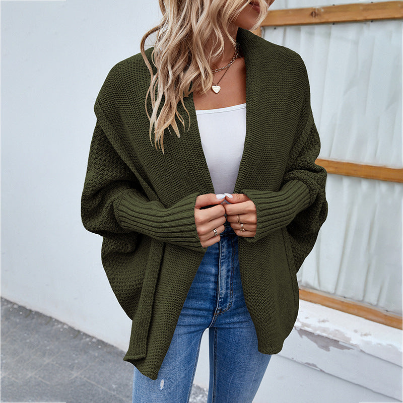 wide sleeve knitted cardigan