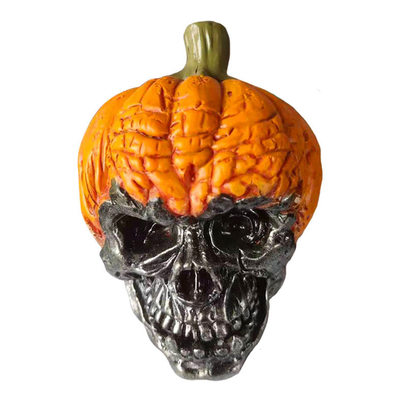 Evil pumpkin skull halloween garden horror decoration