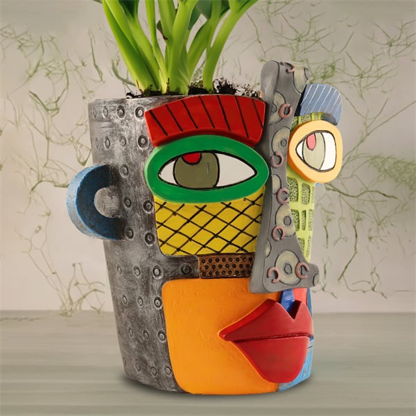 Handmade Brutalist Abstract Beauty Face Flower Pot - Buy two and get free shipping!