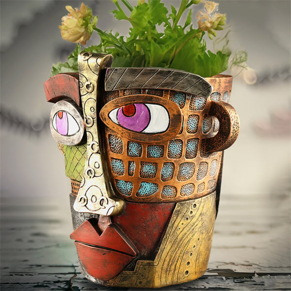 Handmade Brutalist Abstract Beauty Face Flower Pot - Buy two and get free shipping!