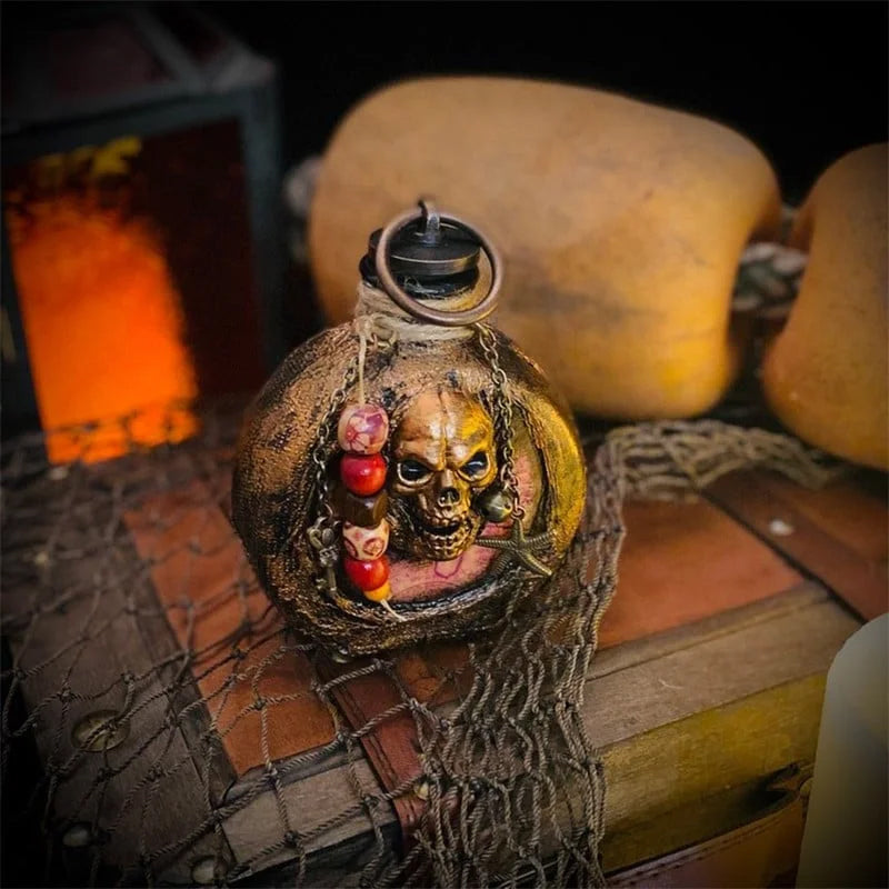 Halloween skull hip flask