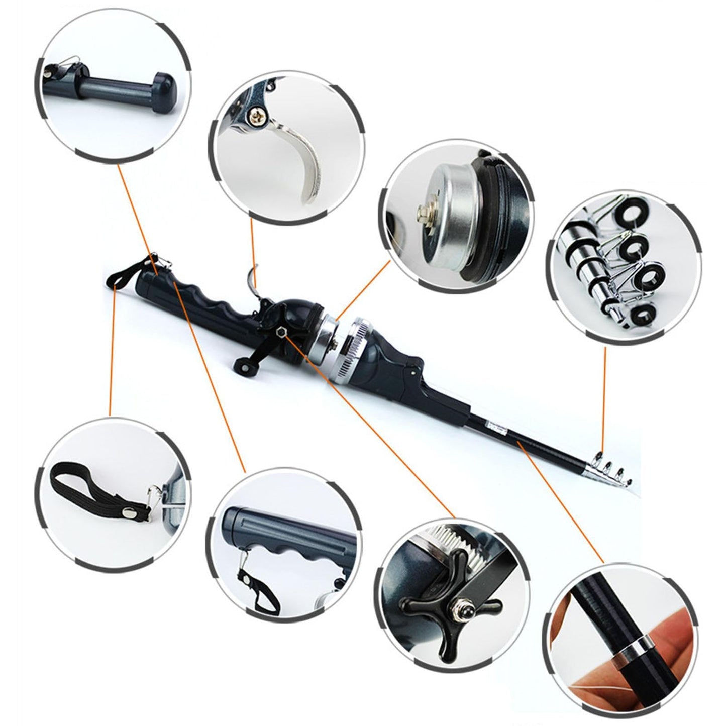 High Quality Folding Fishing Rod With Line Portable Pocket Throwing Rock Telescopic And Reel