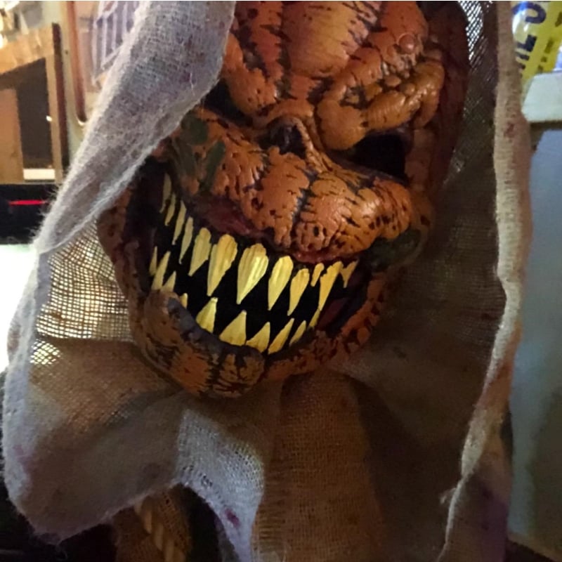 Pumpkin head horror mask movable headgear