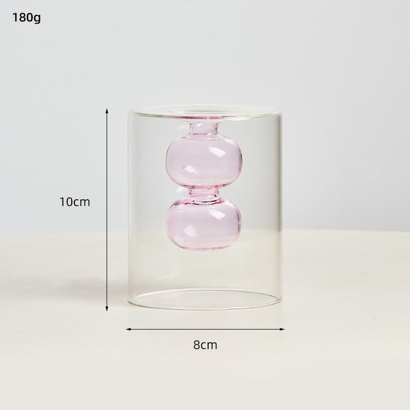 transparent glass vase