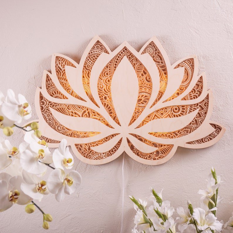 Lotus flower Mandala Yoga Room Art