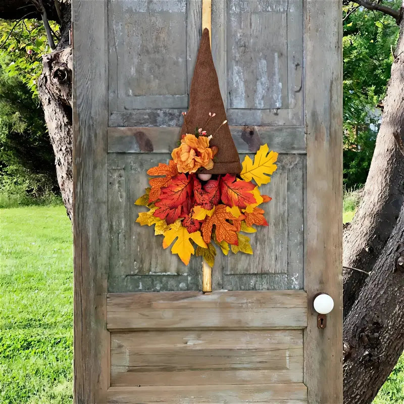 Fall Maple Gnome Front Door Hanger