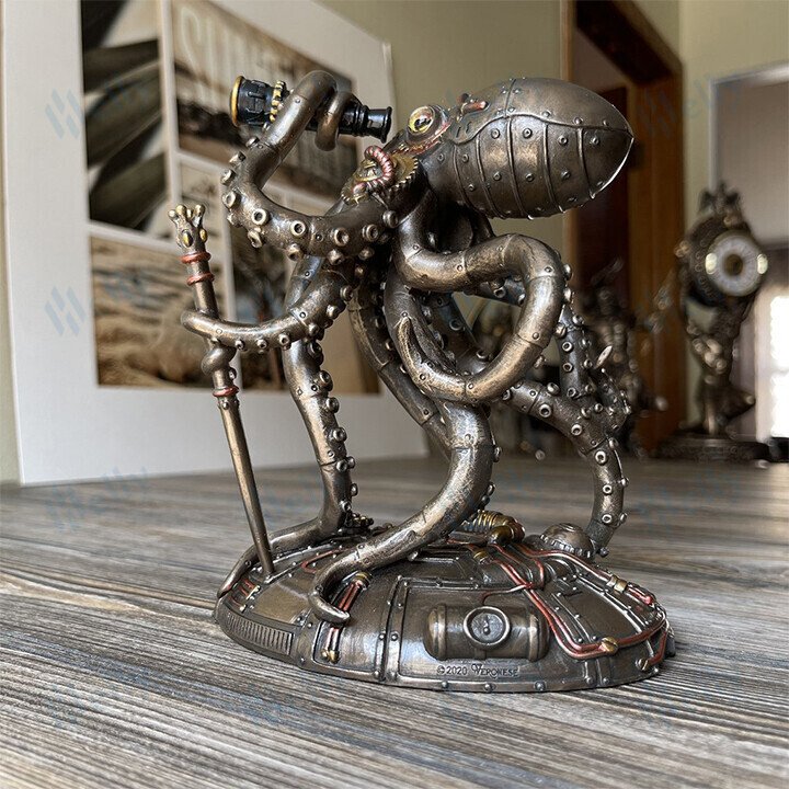 Steampunk Seabed Hiker Octopus Statue Decor