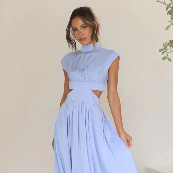 [Buy 2 Get Free Shipping] 2023 Cutout Waist Pocketed Vacation Midi Dress