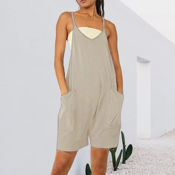 Sleeveless Romper with Pockets