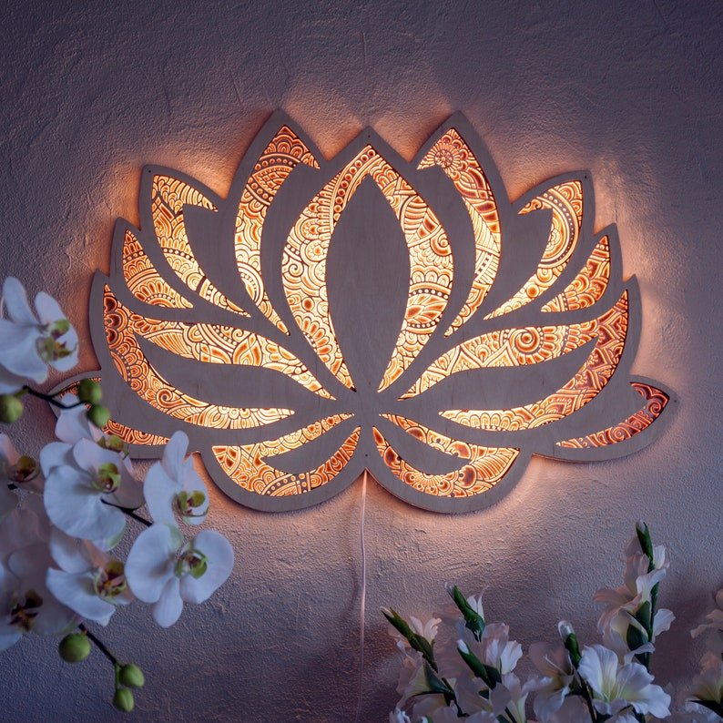 Lotus flower Mandala Yoga Room Art