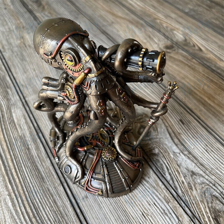 Steampunk Seabed Hiker Octopus Statue Decor