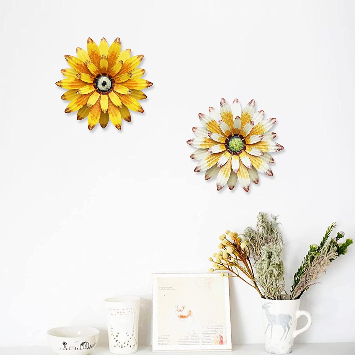 Handmade 3D Metal Flowers Wall Decor