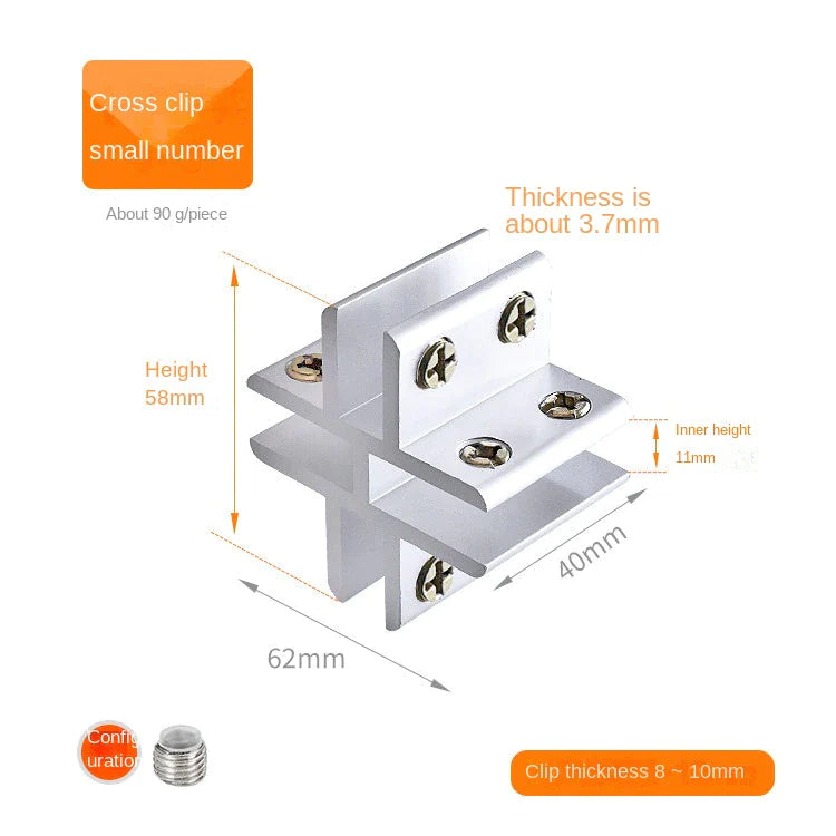 Glass plank fixing clip