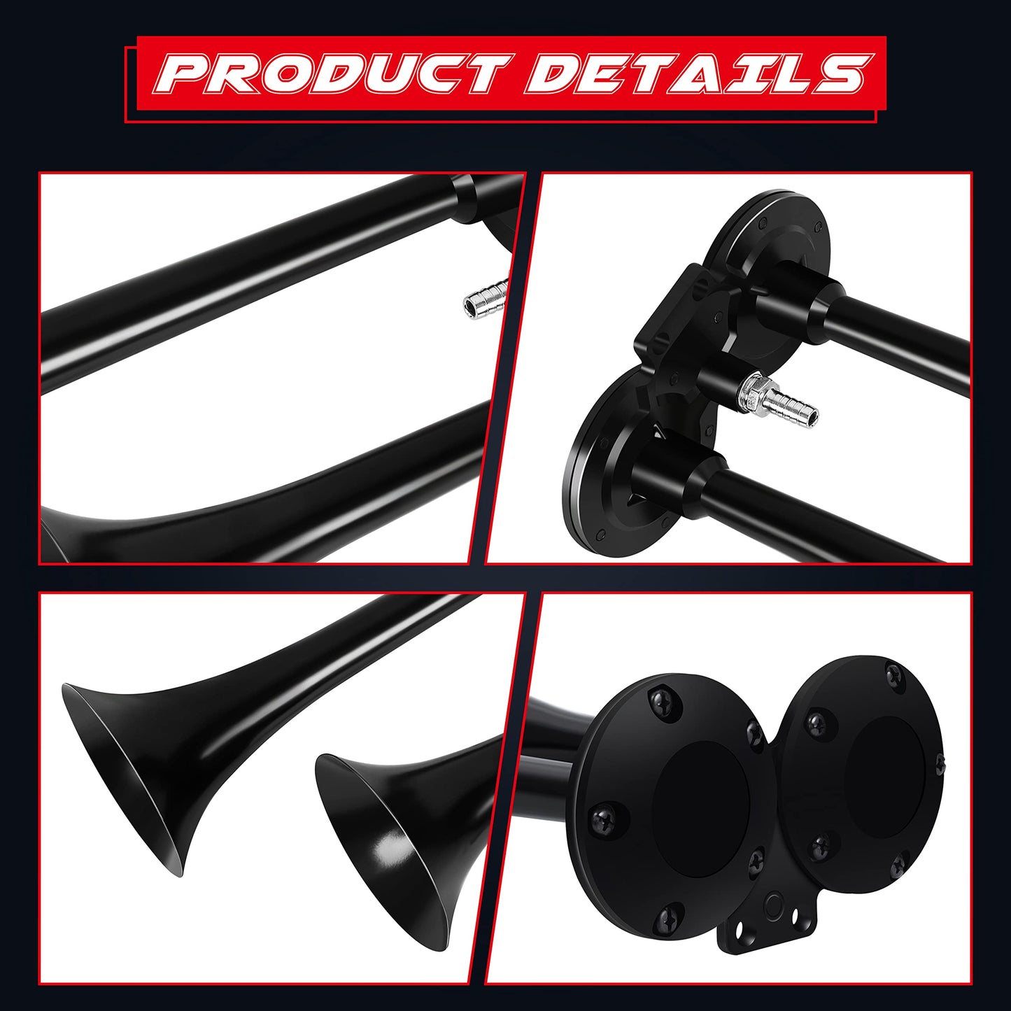 Motorcycle Horn + Mounting Hardware and Complete Wiring Kit