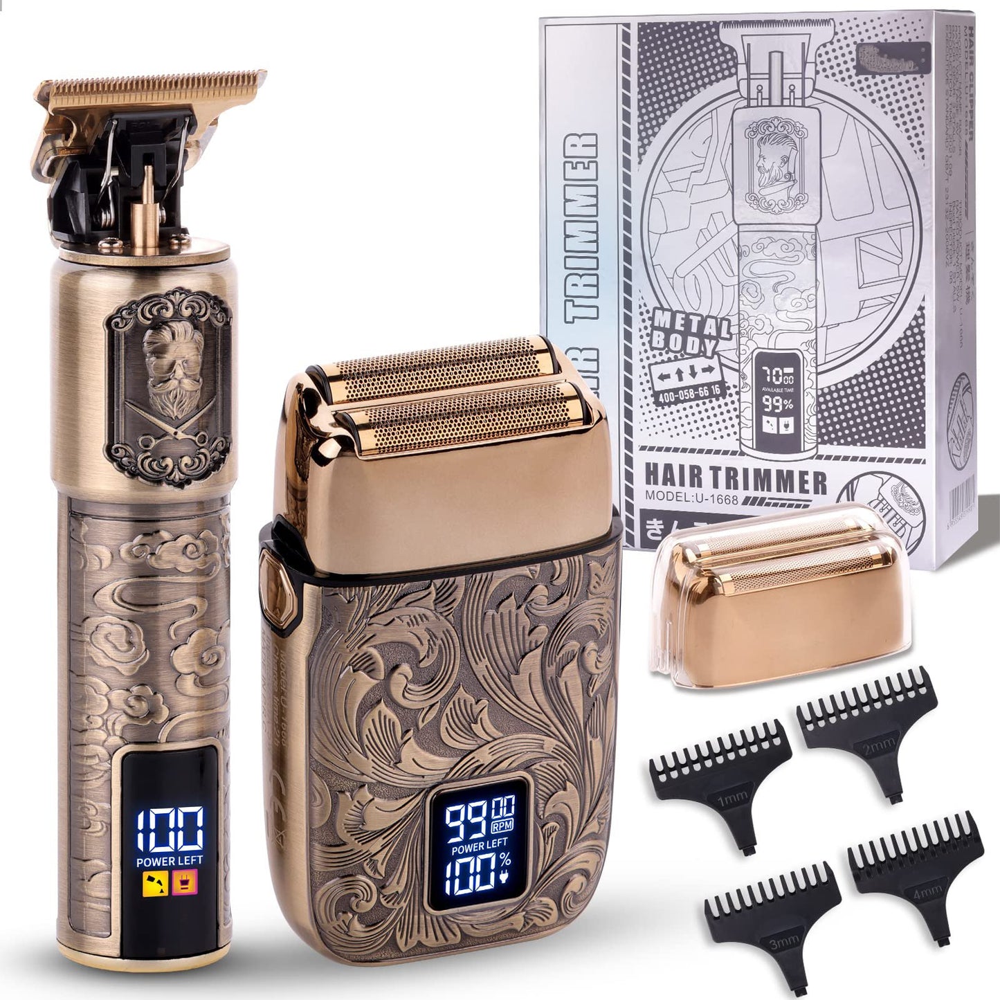 Hair Trimmer & Electric Razor for Men Zero Gapped Beard Trimmer