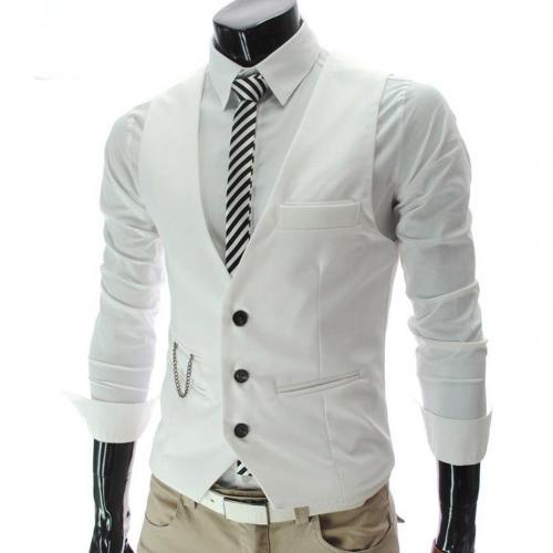 V Neck Sleeveless Suit Waistcoat