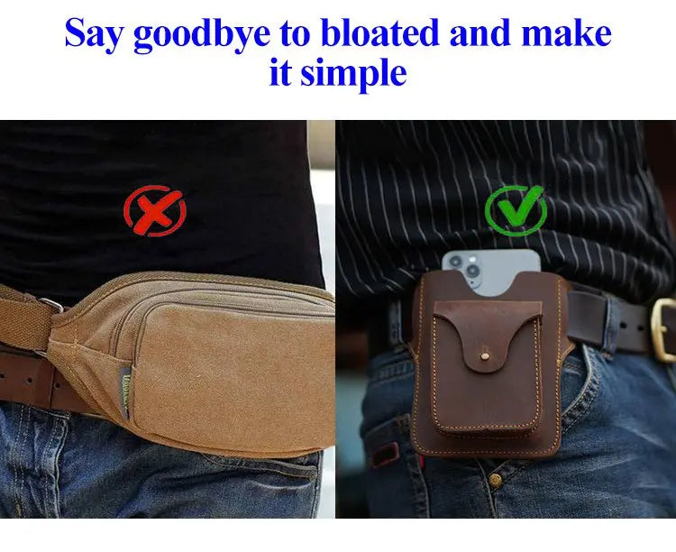 Multifunctional Leather Phone Belt Bag