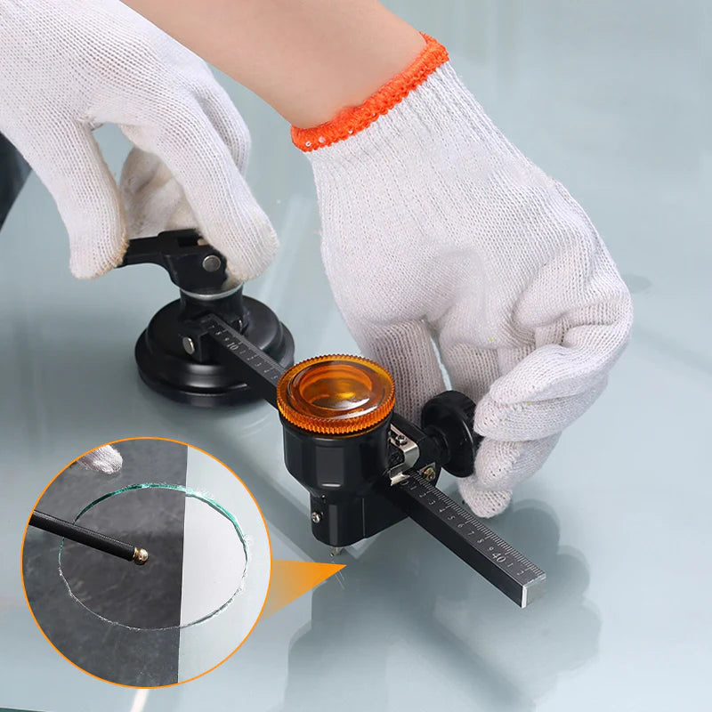 Glass Compass Gauge Cutter Circle Diameter Compasses Cutting Glass Tools Industrial Grade Home Use