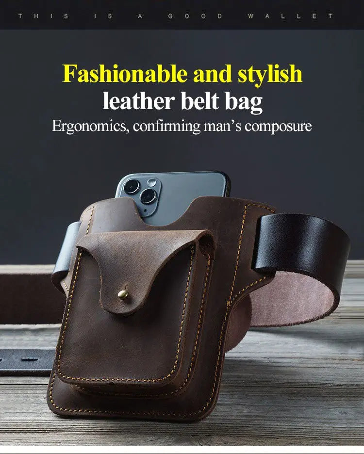 Multifunctional Leather Phone Belt Bag