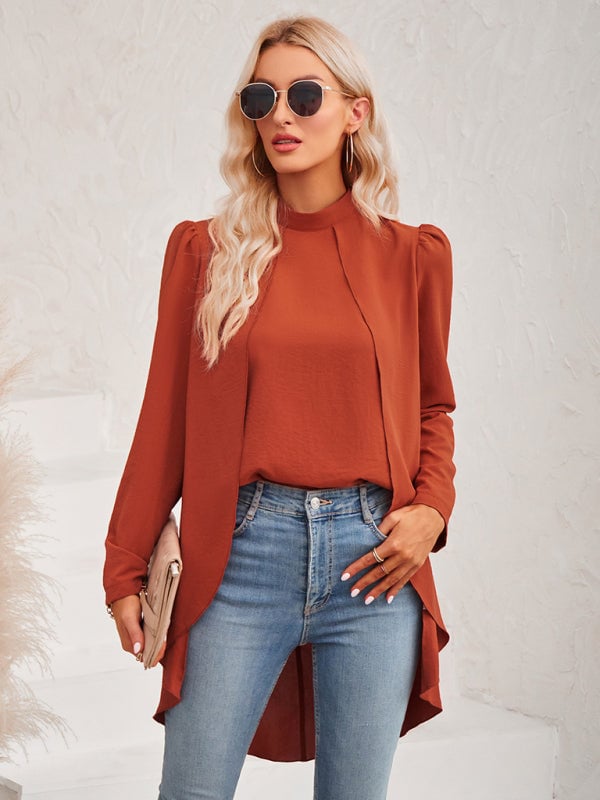 Women's Casual Turtleneck Fake Two Piece Shirt (BUY 2 FREE SHIPPING)