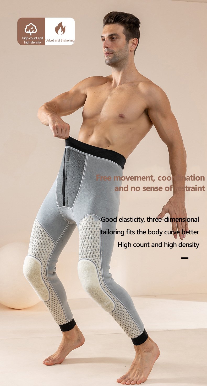 Winter Lamb Wool Plus Velvet Thickened Graphene Heating Knee Pads Warm Pants