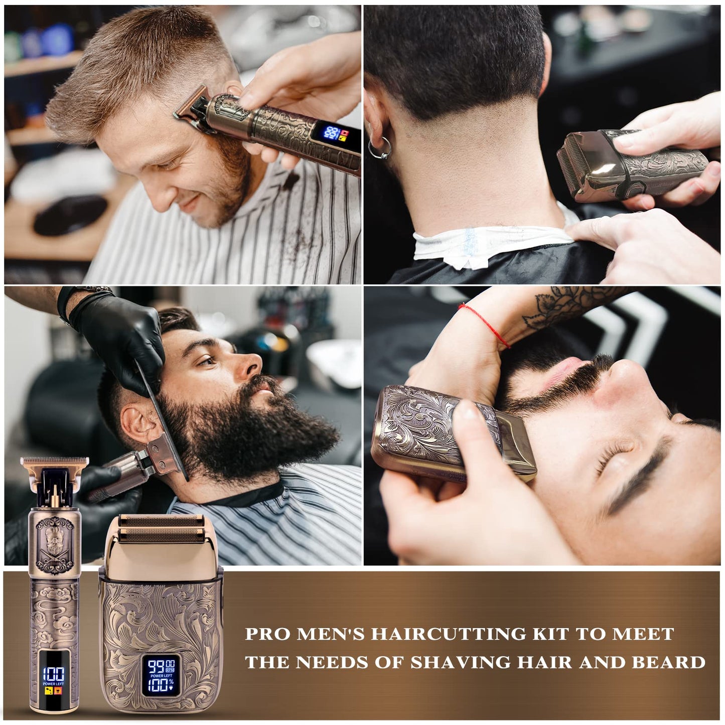 Hair Trimmer & Electric Razor for Men Zero Gapped Beard Trimmer