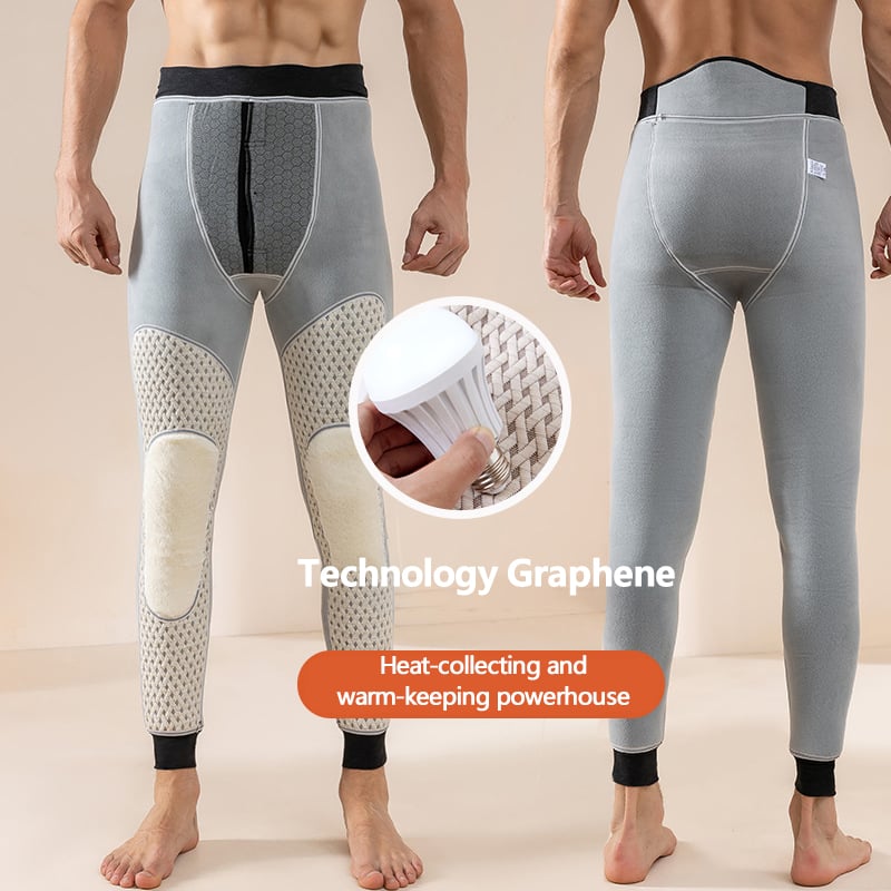 Winter Lamb Wool Plus Velvet Thickened Graphene Heating Knee Pads Warm Pants