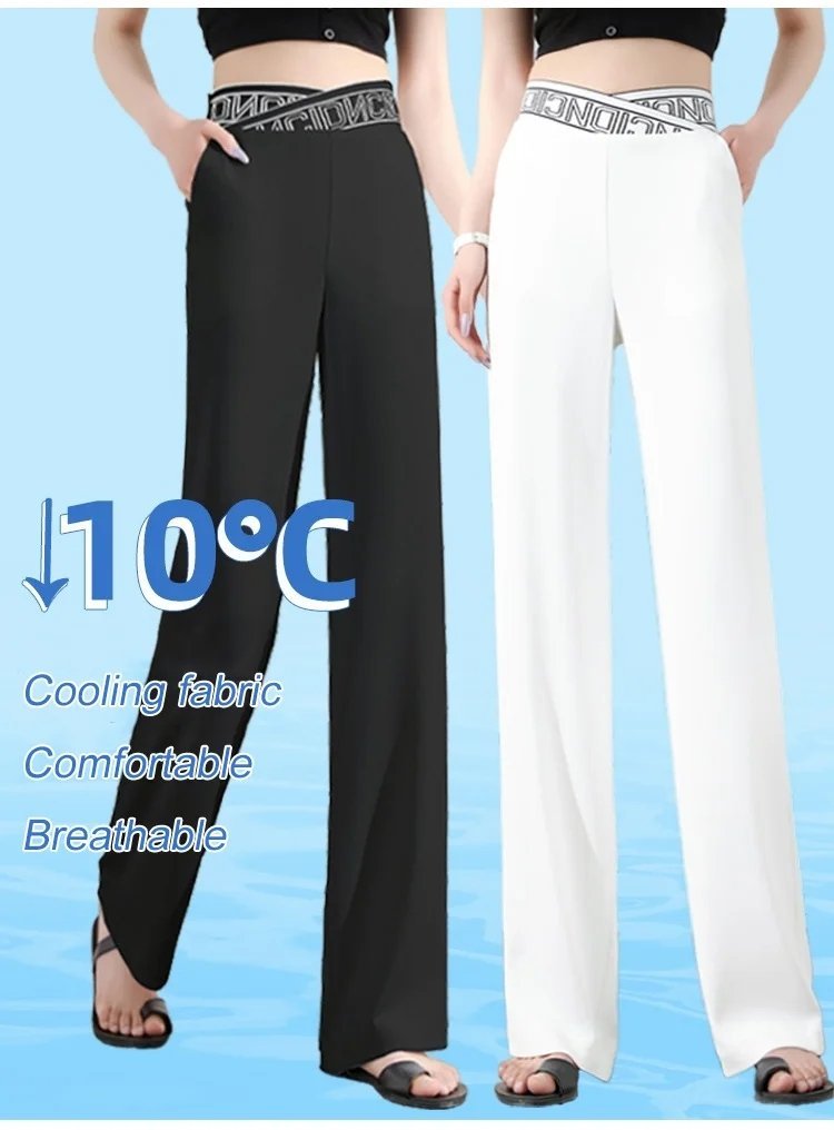 Silk High Waist Wide-leg Pants