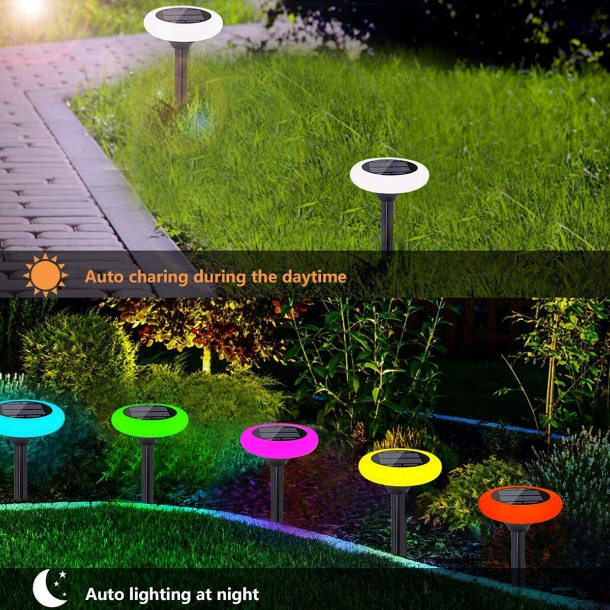 Solar colorful lawn light