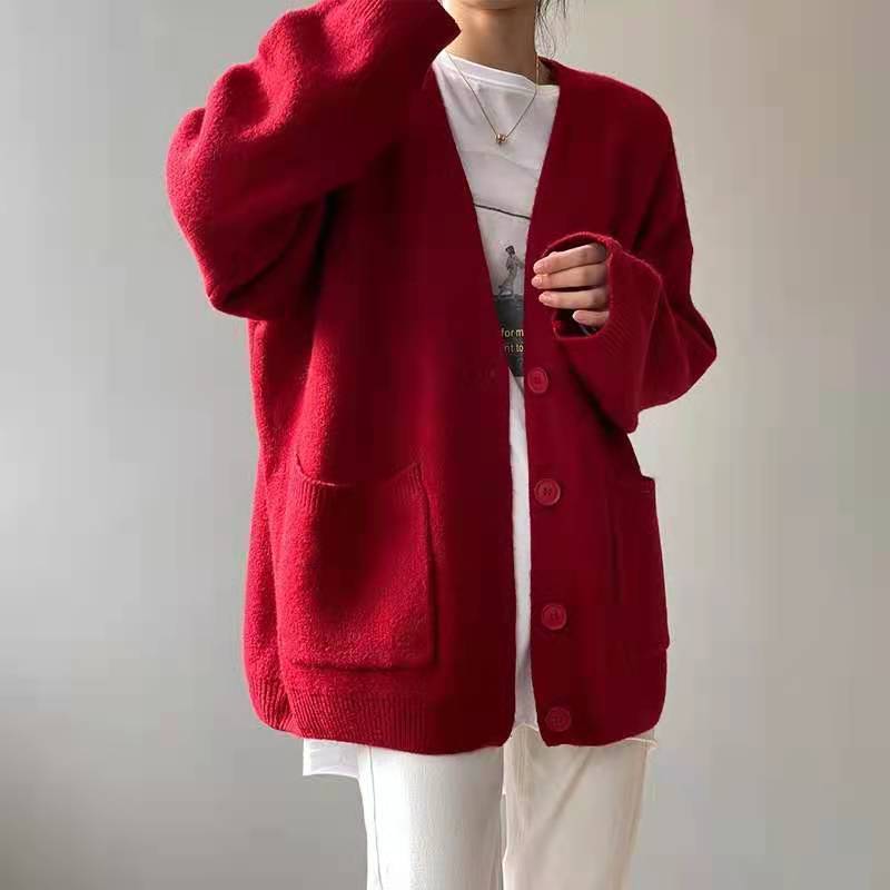 Slouchy Knitted Cardigan with Pockets (Buy 2 free shipping)