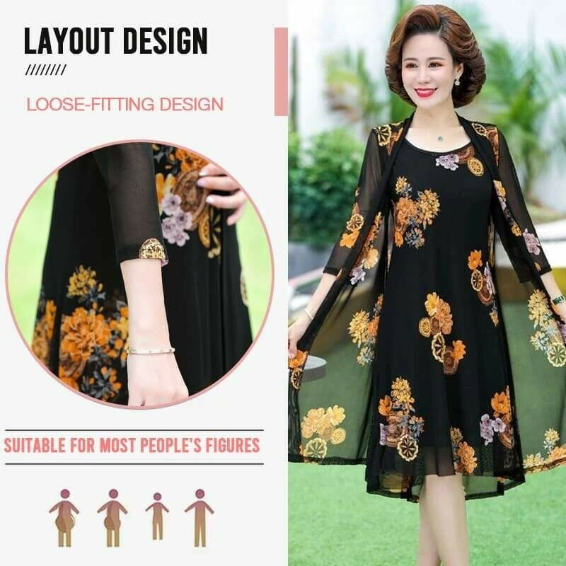 Womens Floral Print Dress-  Buy 2 Get Extra 15% OFF & Free Shipping