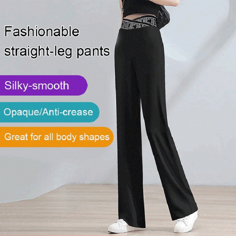 Silk High Waist Wide-leg Pants