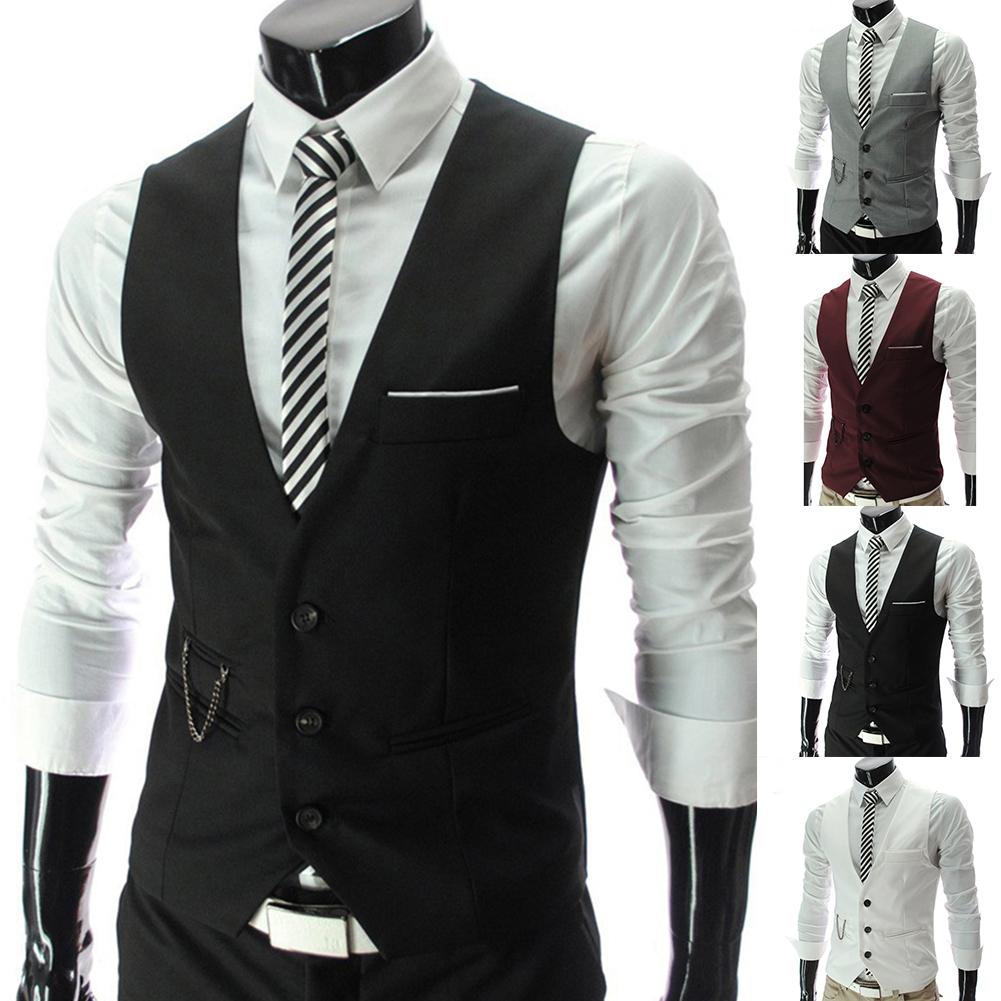 V Neck Sleeveless Suit Waistcoat