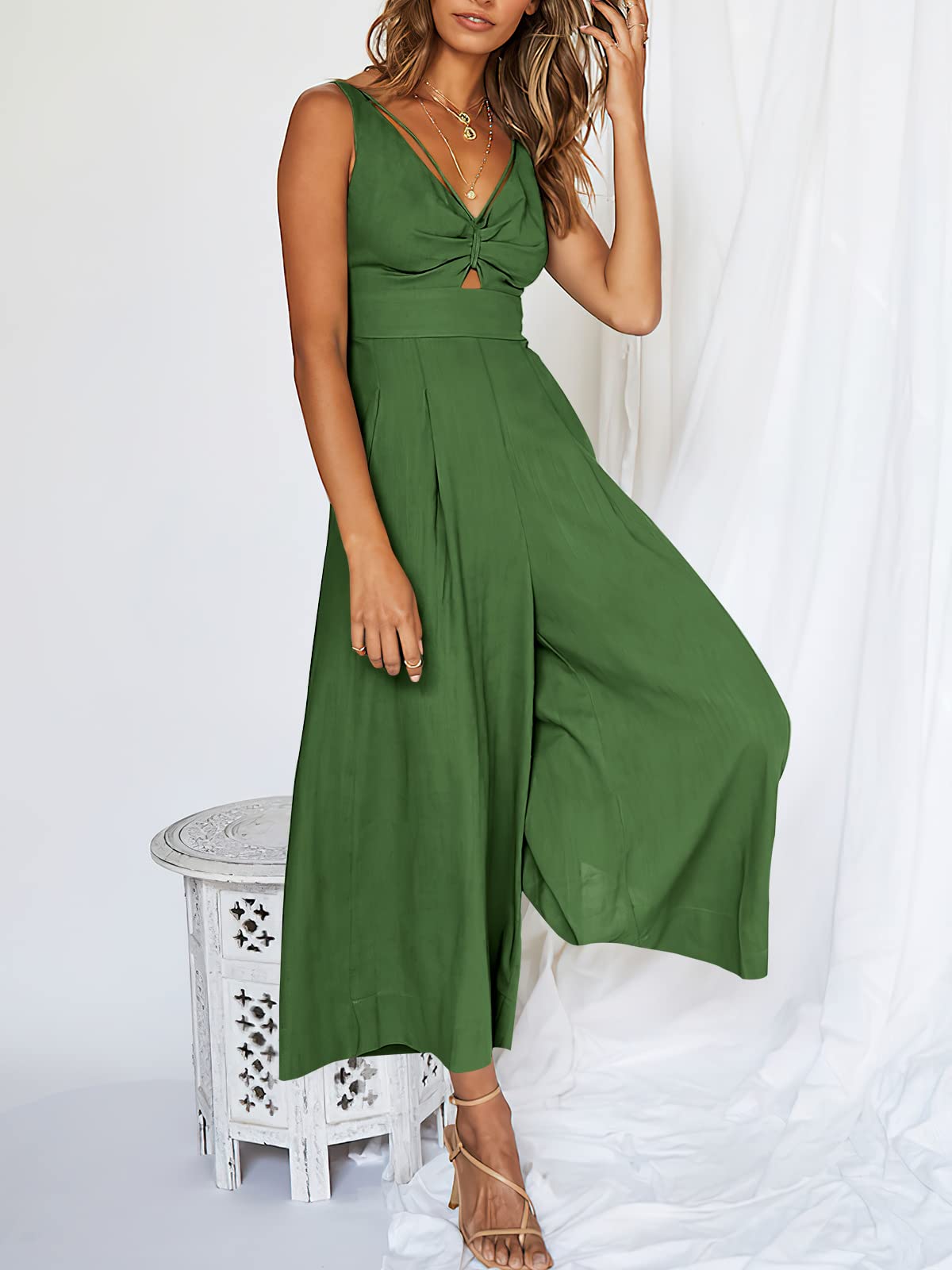 V Neck Cutout High-Waist Rompers (Buy 2 free shipping)