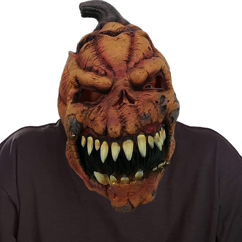 Pumpkin head horror mask movable headgear