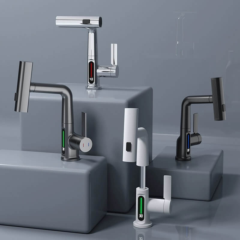 Lntelligent digital display pull-out faucet