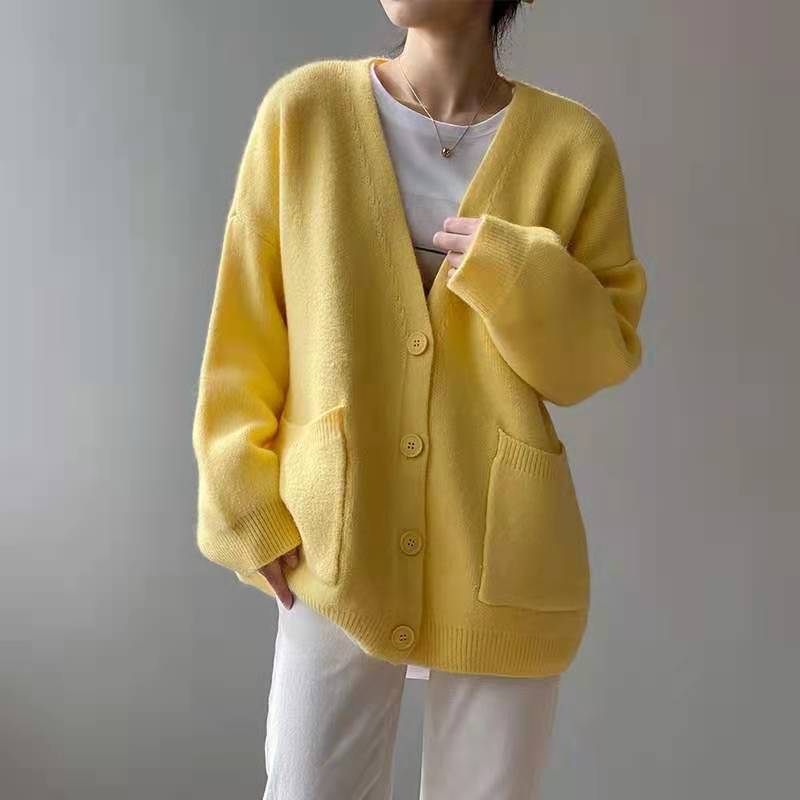 Slouchy Knitted Cardigan with Pockets (Buy 2 free shipping)